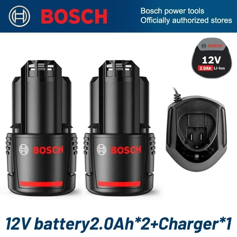 Original Bosch battery 12V battery, 2.0Ah BAT411 Lithium ion Rechargeable Battery BAT411A BAT412 BAT412A BAT413 Battery Charger