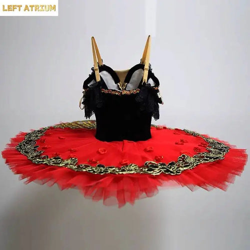 Black Red Professional Tutu La Esmeralda Performance Ballet Tutu Platter Pancake Tutu Dress Girls Kids Adult woman Ballerina