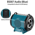 Portable Bluetooth Stereo for Bosch 18V Batteries Rechargeable Compact Speaker with USB Port for Home and Parties（No Battery)