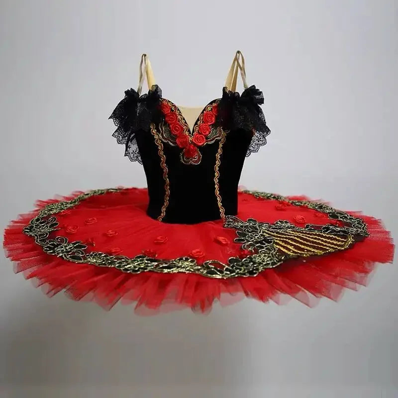 Black Red Professional Tutu La Esmeralda Performance Ballet Tutu Platter Pancake Tutu Dress Girls Kids Adult woman Ballerina