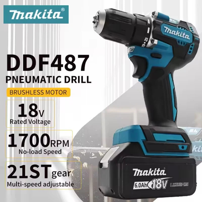 Makita DDF487 Taladro Inalámbrico Destornillador de Impacto Original