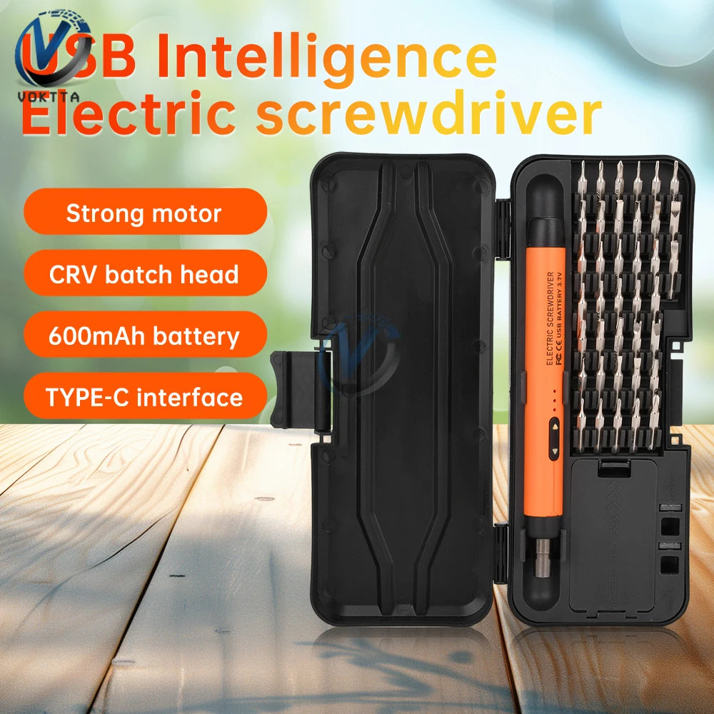 USB Electric Screwdriver Set High Torque Screwdriver Power Tool Mini Drill Bits Precision Screwdriver Head Kit Home Repair Tools