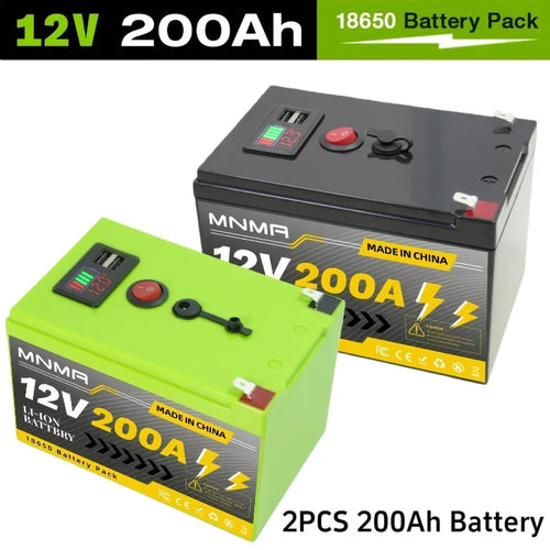 200000mAh 12V LiFePO4 Lithium Battery 4000+ Deep Cycles, for UPS, Kayak Fish Finder, Solar Panel, Power Wheels Toys, Scooter